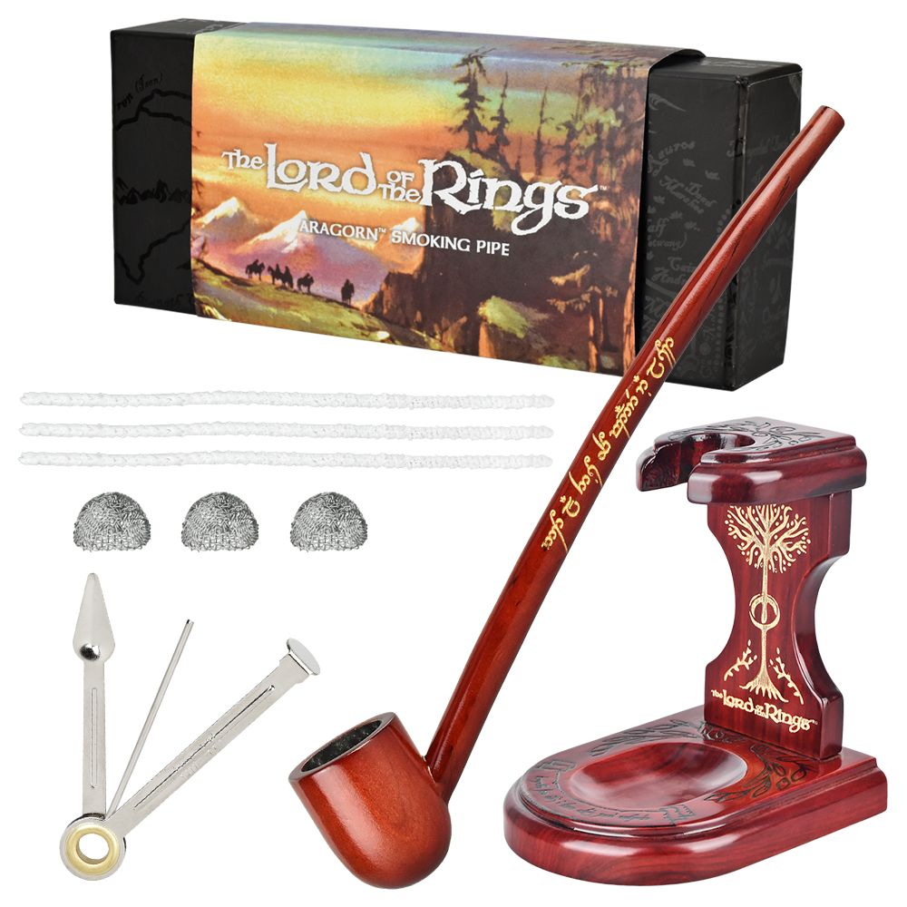 BUNDLE - Pulsar Shire Pipes ARAGORN Smoking Pipe & Middle-Earth Pipe Stand - Alderson Family Farms