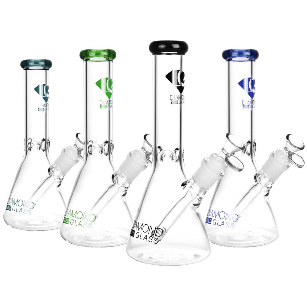 Diamond Glass Gold Clone Water Pipe - 10"/14mm F/Colors Vary - Alderson Family Farms