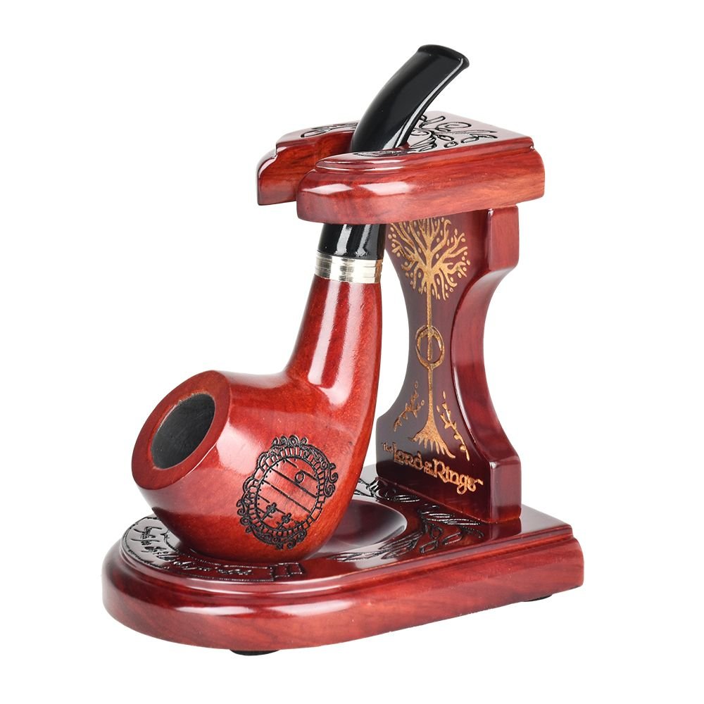 Pulsar Shire Pipes x LoTR HOBBITON Pipe & MIDDLE-EARTH Pipe Stand Bundle - 5.25" - Alderson Family Farms